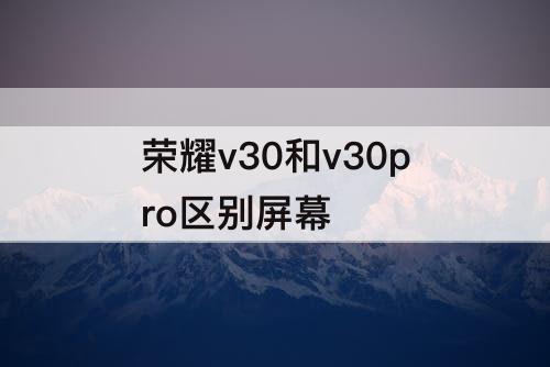 荣耀v30和v30pro区别屏幕
