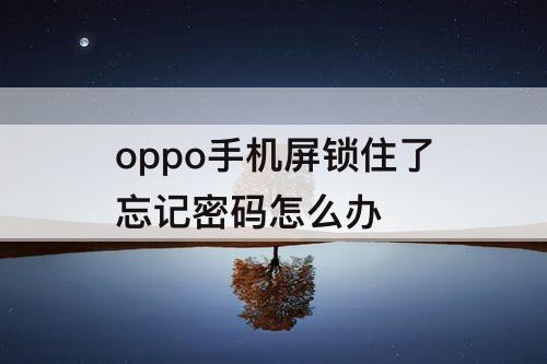 oppo手机屏锁住了忘记密码怎么办