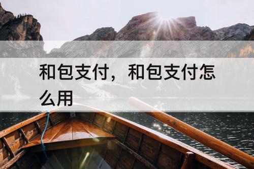 和包支付，和包支付怎么用