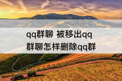 qq群聊 被移出qq群聊怎样删除qq群