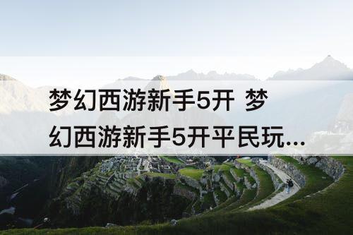 梦幻西游新手5开 梦幻西游新手5开平民玩什么角色