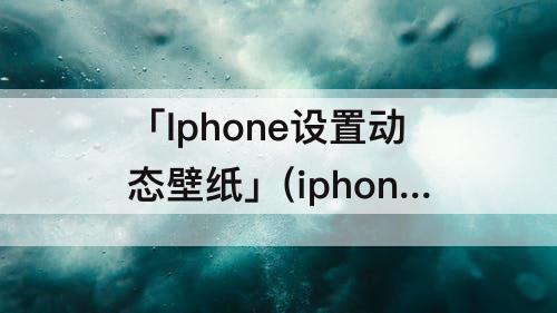 「Iphone设置动态壁纸」(iphone设置动态壁纸找不到设置入口)