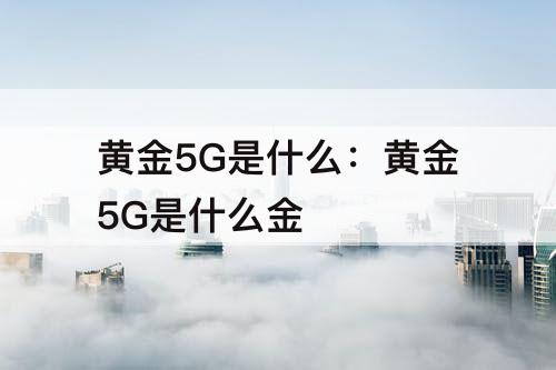 黄金5G是什么：黄金5G是什么金
