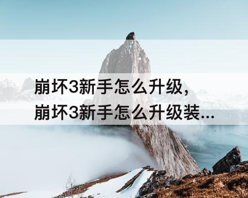 崩坏3新手怎么升级，崩坏3新手怎么升级装甲