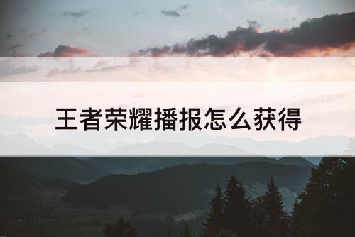 王者荣耀播报怎么获得