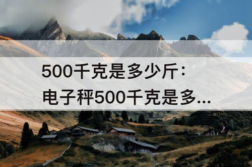 500千克是多少斤：电子秤500千克是多少斤