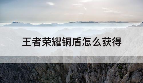 王者荣耀铜盾怎么获得