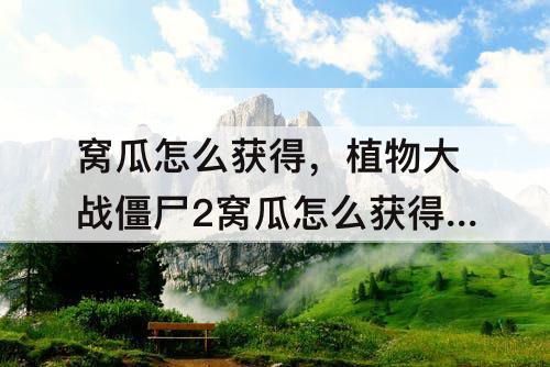窝瓜怎么获得，植物大战僵尸2窝瓜怎么获得?作用是什么?