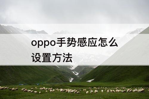oppo手势感应怎么设置方法