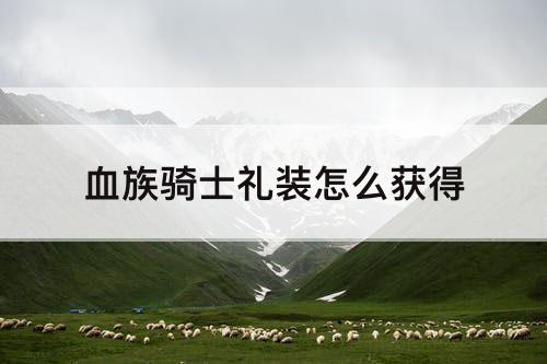 血族骑士礼装怎么获得