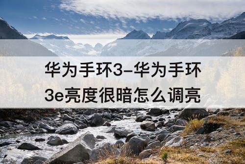 华为手环3-华为手环3e亮度很暗怎么调亮