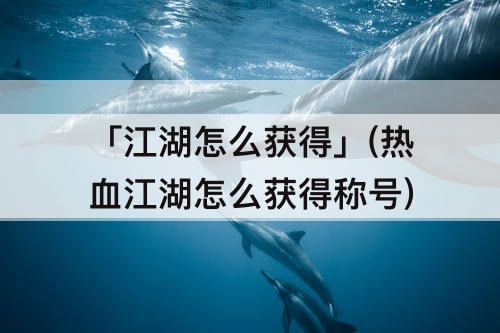 「江湖怎么获得」(热血江湖怎么获得称号)