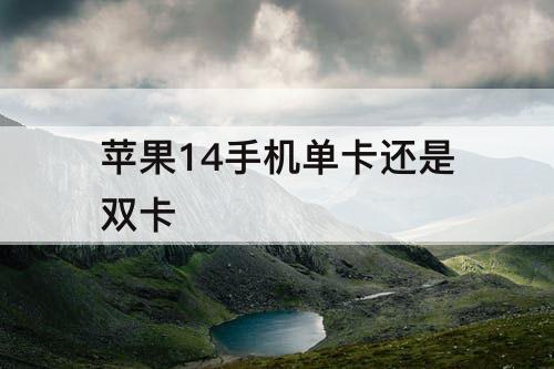苹果14手机单卡还是双卡