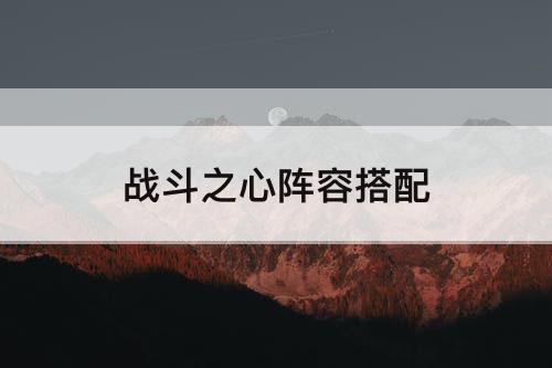 战斗之心阵容搭配