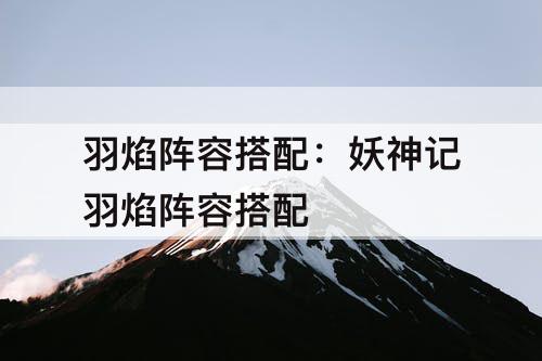 羽焰阵容搭配：妖神记羽焰阵容搭配
