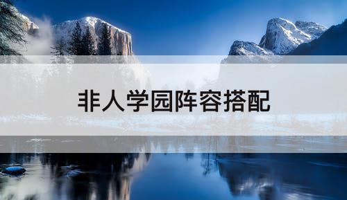 非人学园阵容搭配