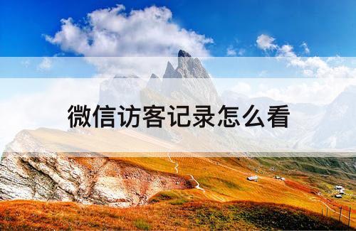 微信访客记录怎么看