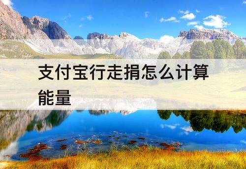 支付宝行走捐怎么计算能量