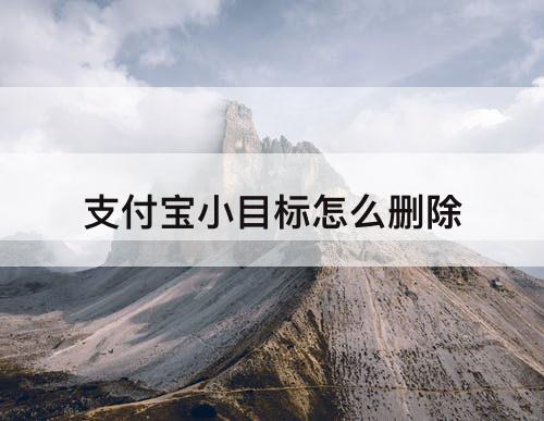 支付宝小目标怎么删除
