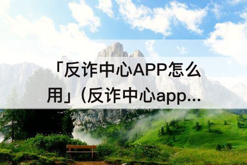 「反诈中心APP怎么用」(反诈中心app怎么用微信登陆)