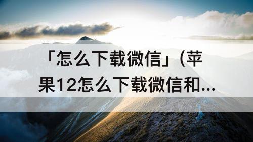 「怎么下载微信」(苹果12怎么下载微信和qq)