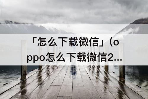 「怎么下载微信」(oppo怎么下载微信2)