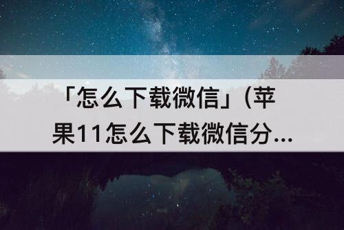 「怎么下载微信」(苹果11怎么下载微信分身)