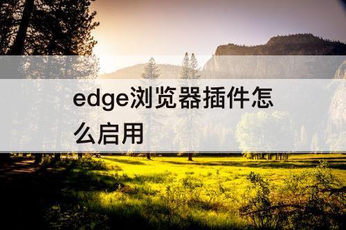 edge浏览器插件怎么启用