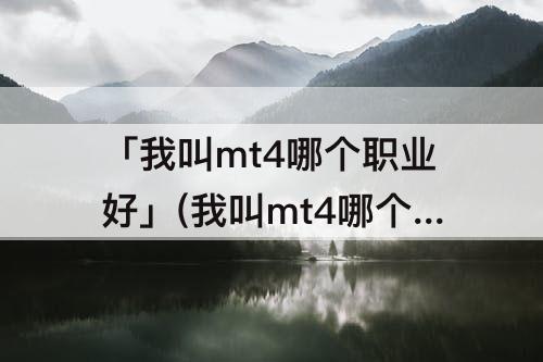 「我叫mt4哪个职业好」(我叫mt4哪个职业好玩)