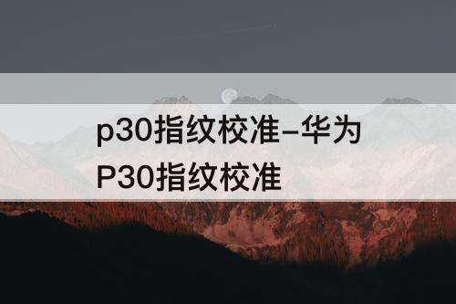 p30指纹校准-华为P30指纹校准