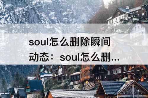 soul怎么删除瞬间动态：soul怎么删除瞬间动态消息