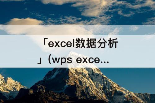 「excel数据分析」(wps excel数据分析安装)