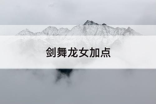 剑舞龙女加点