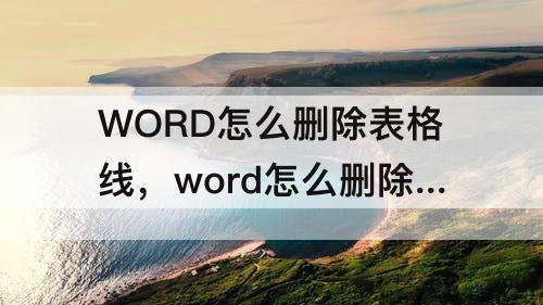 WORD怎么删除表格线，word怎么删除表格线不删除内容