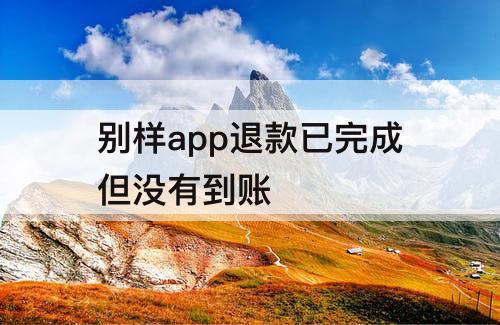 别样app退款已完成但没有到账