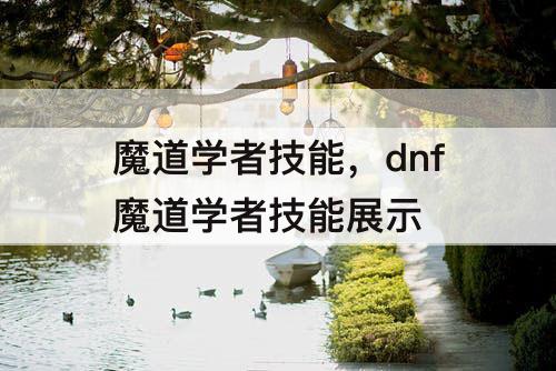 魔道学者技能，dnf魔道学者技能展示