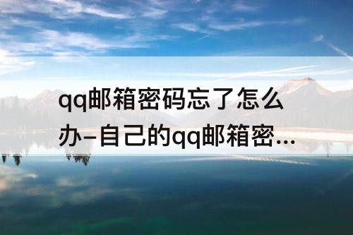 qq邮箱密码忘了怎么办-自己的qq邮箱密码忘了怎么办