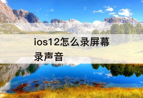 ios12怎么录屏幕录声音