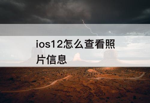 ios12怎么查看照片信息