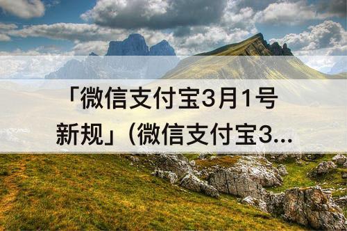 「微信支付宝3月1号新规」(微信支付宝3月1号新规手续费执行了吗)