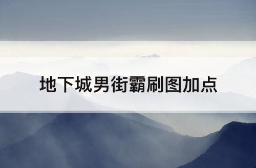 地下城男街霸刷图加点