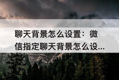 聊天背景怎么设置：微信指定聊天背景怎么设置