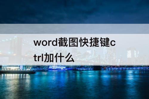 word截图快捷键ctrl加什么