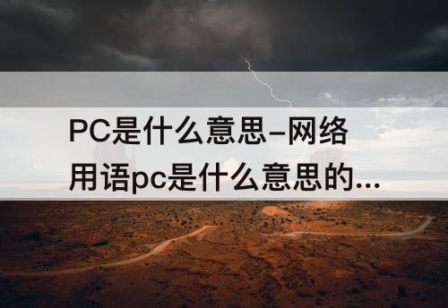 PC是什么意思-网络用语pc是什么意思的缩写