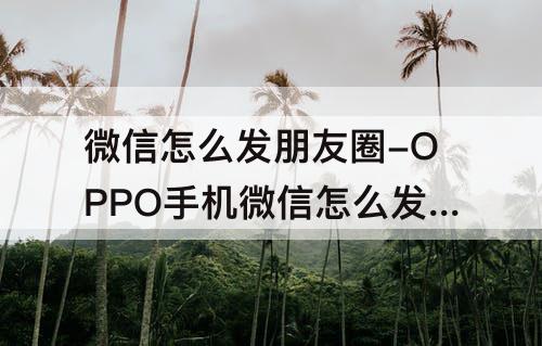 微信怎么发朋友圈-OPPO手机微信怎么发朋友圈