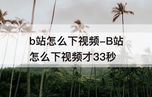 b站怎么下视频-B站怎么下视频才33秒