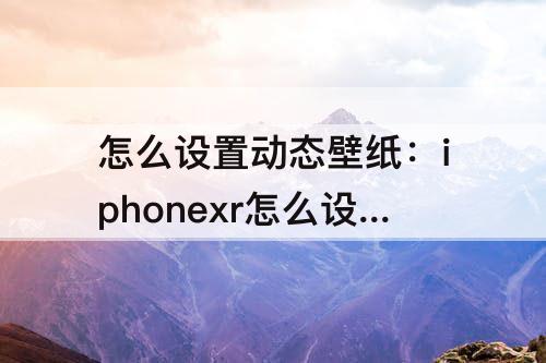 怎么设置动态壁纸：iphonexr怎么设置动态壁纸视频