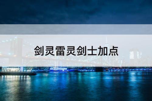 剑灵雷灵剑士加点