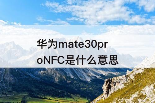 华为mate30proNFC是什么意思