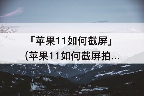 「苹果11如何截屏」(苹果11如何截屏拍照)